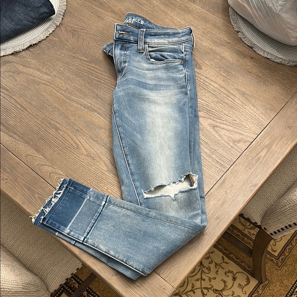 Women's Blue Distressed Jeans